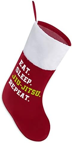 Јадете сон Jiиу-itsитсу Повторете ги црвените Божиќни празници за домашни украси за Божиќно дрво камин што виси чорапи