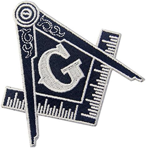 Амблем за масонско лого везено масоно железо на шиење на лепенка - бело и црно