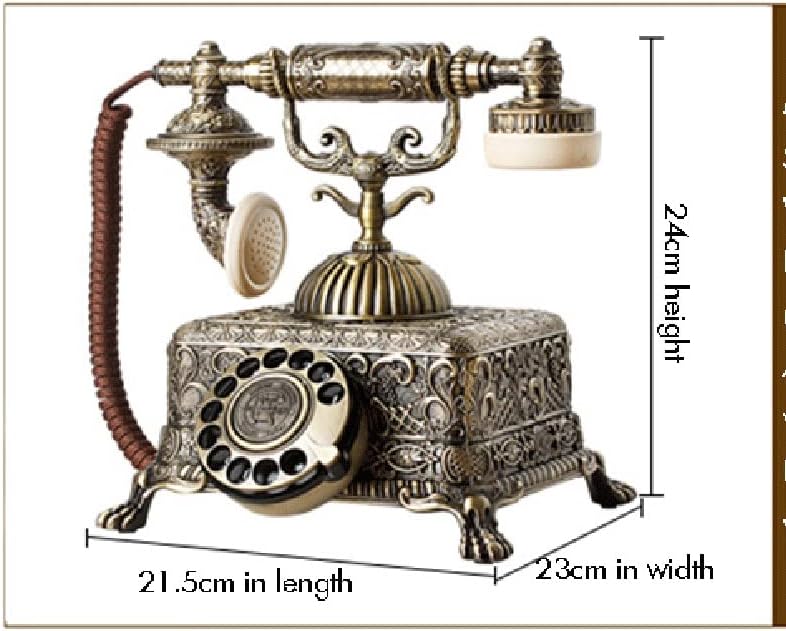 Метал гроздобер гроздобер антички телефон старомоден телефонски фиксна линија со ротационо бирање за декорација на домашни канцеларии