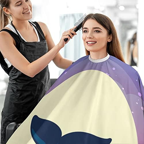 Вантасо Месечина кит опашка бербер наметка за мажи жени деца професионални, екстра големи престилка за фризури биб салон за сечење коса