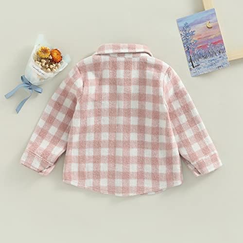 Детска бебе карирана кошула јакна обичен лаптоп со долги ракави единечна јакна јакна кардиган за девојчиња за момчиња за деца
