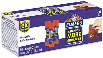 Elmer's-E5010 Дополнителни стапчиња за лепак за јачина, 0,21 унци, 60 брои