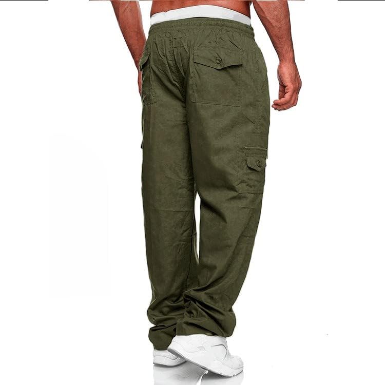 Менки за дувдубаби, кои лежат панталони за машка модна обична боја, еластична џеб, панталони