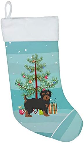 Богатства на Каролина CK3882CS Yorkiepoo 1 Божиќно дрво Божиќно порибување, камин виси чорапи Божиќна сезона забава Декорации
