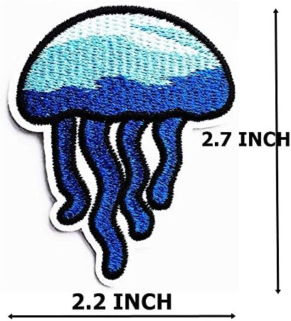3 парчиња симпатична медуза лигњи морски суштества морски живот океан риба цртан филм деца деца закрпи DIY шиење на железо на везена апликација