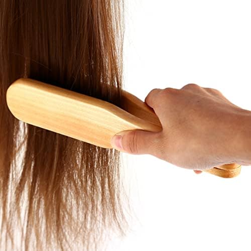 Четка за прицврстувач на косата, двострана чешел за исправнување дрвена анти -статичка V форма на стилизирање на свињи, алатка