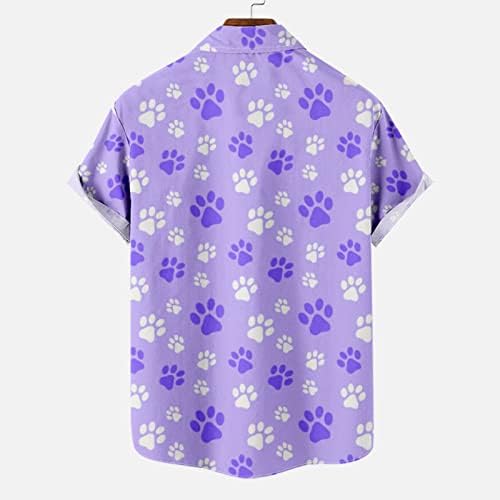 Хавајски кошули за мажи летни кратки ракави на плажа врвови мода за печатење на лаптол со памук алоха кошула со џеб