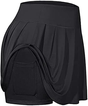 Тениски здолништа со џебови шорцеви жени спортови внатрешни скитници голф еластично здолниште мини црно здолниште