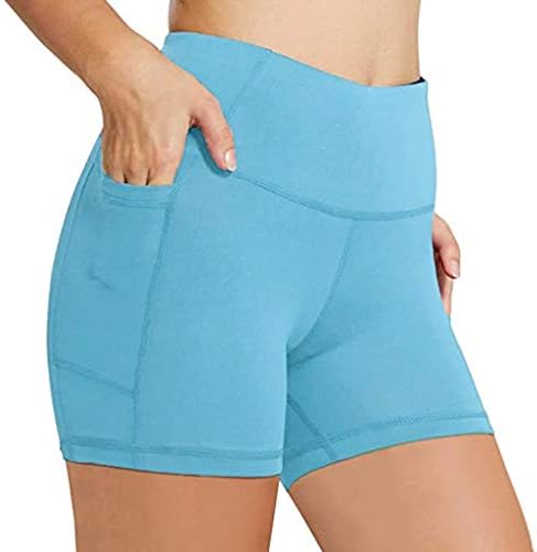 Zpervoba женски спојки со висока половината јога панталони тесни странични џебови Спортски шорцеви хеланки 1