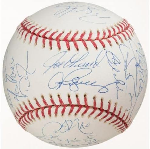 2008 година во Yorkујорк Јанкис го потпиша бејзболот Дерек etетер Маријано Ривера Штајнер - Автограм Бејзбол