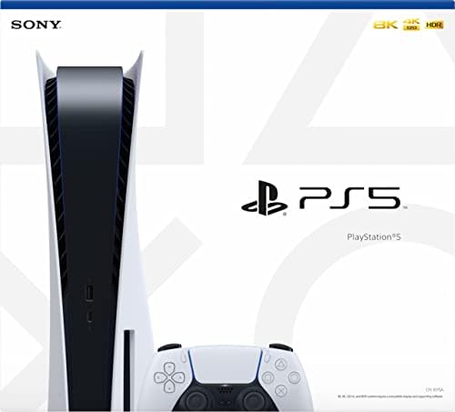PlayStation 5 диск верзија PS5 Конзола -Дополнителен контролер, 4K -ТВ игри, излез од 120Hz 8K, 16 GB GDDR6, 825 GB SSD, WiFi