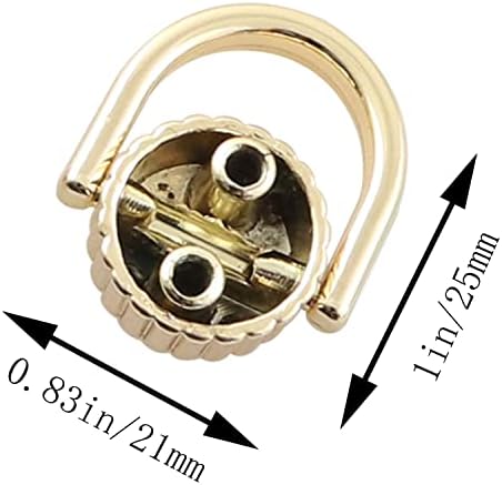 Youliang 6pcs d прстен завртка за завртки за забивање 25x21mm бледо злато тркалезно копче за нокти копче за кожен занает DIY декорација