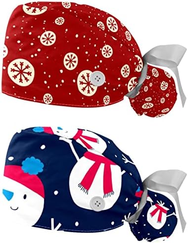 Црвена Божиќна Снегулка Работна Капа Со Лента За Пот Прилагодлива Шапка За Покривање На Главата