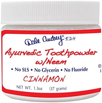 Дејл Одри Ајурведски минерализиран прав за заби за чувствителни заби | Органско освежувачки цимет со вкус на заби и свеж здив | Природен заби