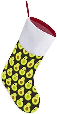 Симпатични ликови од авокадо Божиќни чорапи порибување на Божиќни дрво санта украси виси украси за празничен камин 16,5 “