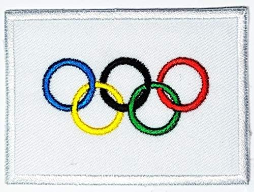 Еднаш x Олимписки игри знаме Земја извезена апликација за лепенки Олимписки игри со знаме Амблем униформа воена тактичка железо на шиење