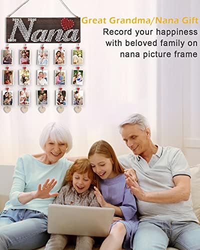 Комбохој баба подароци рачно изработена рамка за фотографии на Нана, подарок за баби и дедовци на мајката од внуци, држач за сликање присутен