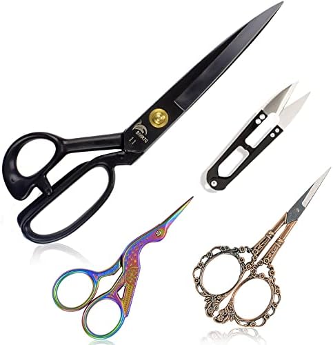 BIHRTC 11 инчи ткаенини Професионални ножици за ножици за стилови на ножици Не'рѓосувачки челик Остри ножици со тешки ножици за ножици