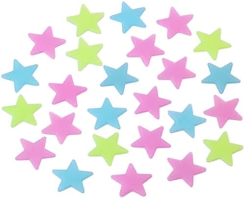 200 парчиња Шарен Сјај Во Темни Светлечки Ѕвезди Флуоресцентни Ноктилуцентни Пластични Ѕидни Налепници Мурали Налепници За Домашен