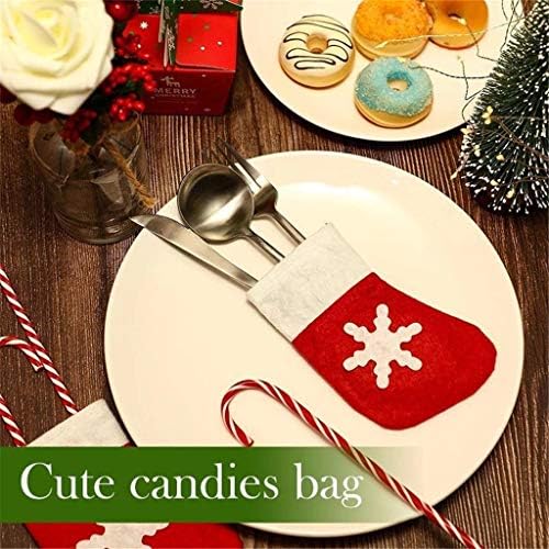 Yiser Decor Fork Mini Christmas Codrings торба 8PC Божиќна лажица торба дома декор на отворено поставување на маса за 6