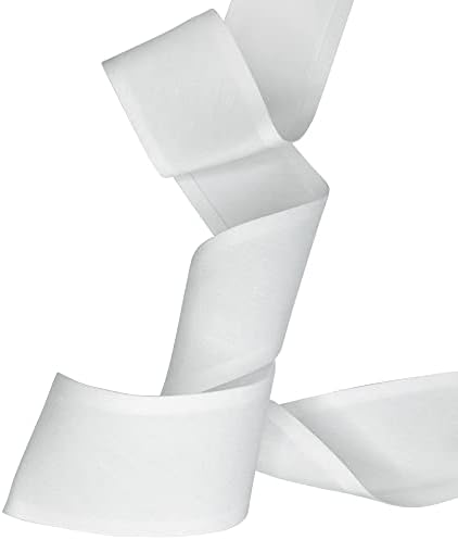 Бела врзувачка лента со единечна лента за пристрасност за пристрасност лента за врзување 1 7/8 инчи x 2 1/2 јарди DIY додатоци