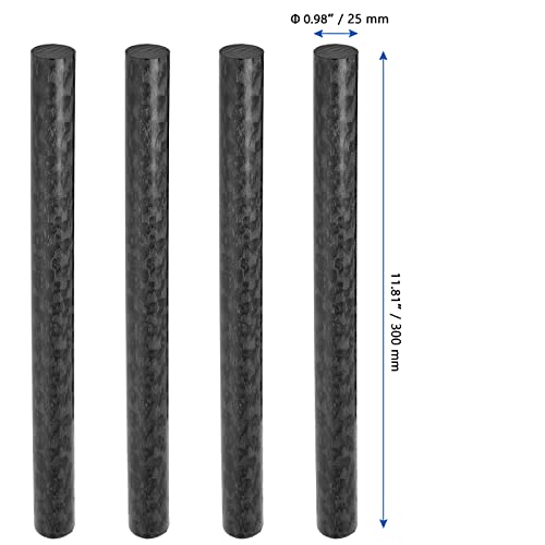 Manchap 4 пакет 1 x 12 инчи тркалезни ацетални кополимерни шипки, непроирни црни пластични ацетални кополимерни шипки, стандардна