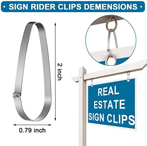 60 парчиња знак за недвижнини возачи клипови метални виси големи знаци на возачи на возачи на не'рѓосувачки челик за знаци за висечки знаци