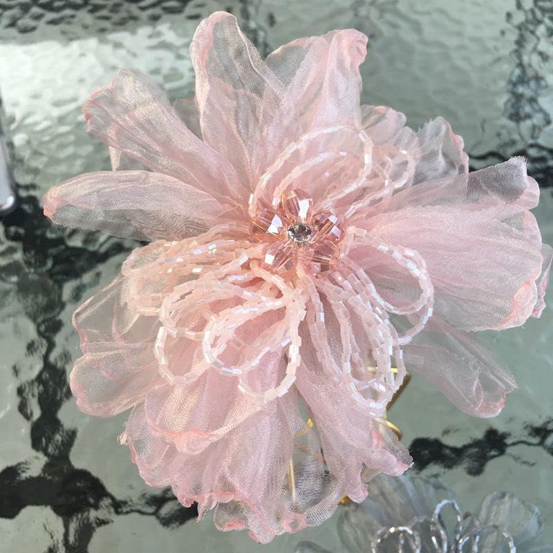 Zalalaa 1 парчиња прекрасна рачно изработена цветна лепенка предиво од цвет за венчаница за декорирање на облека со рачно изработени