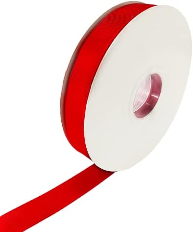 Abbaoww 1 инчи 50 јарди цврста црвена грбона лента лента за лента за свадбени декор за завиткување на DIY проекти