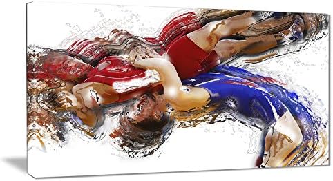 Дигитална уметност PT2554-40-30 „Борење тело слем“ спортско платно уметничко печатење, големи