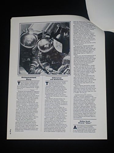 Alien 1979 Ridley Scott Sci-fi Horror Pressbook Mint неискористено ретко!