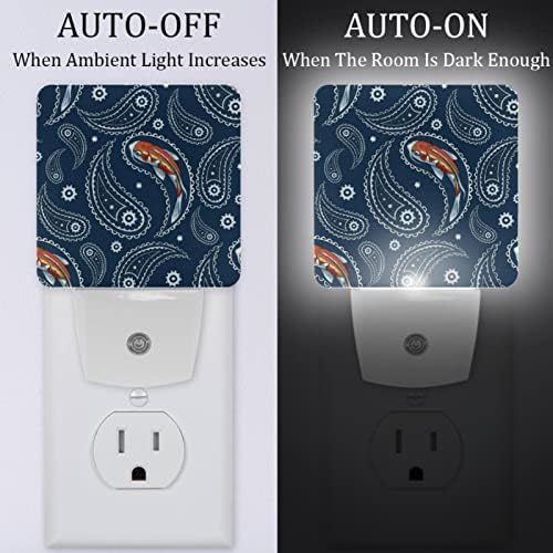 Paisley Rish Plug in Night Light Auto Auto Dammable LED ноќни светла, светли ноќни светла за детска соба за спални скалила, 2 пакувања
