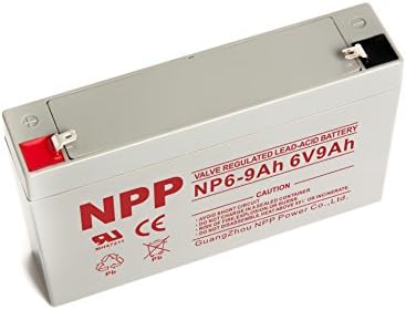 NPP NP6V 9AH F1, 6V 9AH Запечатена батерија за полнење на киселина со олово со F1 терминал за контрола на дистрибуција, светло за соларна