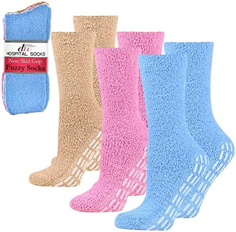 Дебра Вајцнер Нелизгачки Болнички Чорапи Нејасни Чорапи За Држење На Влечки За Жени Мажи 3 Пара