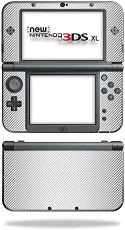 MOINYSKINS кожата компатибилна со Nintendo 3DS XL - бело јаглеродно влакно | Заштитна, издржлива и уникатна обвивка за винил декларална обвивка