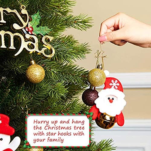 Божиќни украси на печифи 160 компјутери куки со закачалка за елка во форма на starвезди, одлично за Божиќни топки за Божиќни топки Декорации