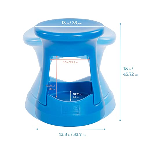 Столчето за складирање на ECR4KIDS, висина на седиштето од 18in, активно седење, сина боја