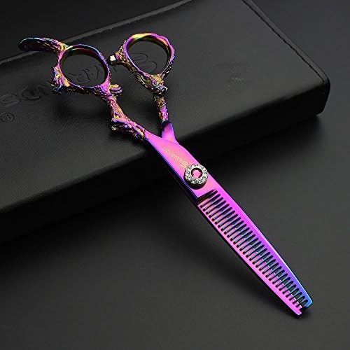 Виолетова Професионални Фризерски Ножици 6Фризер Фризер Сечење коса &засилувач; Чистење Фризерски Ножици