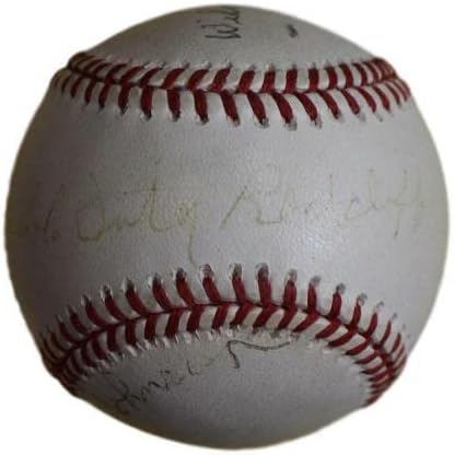 Тед Редклиф Бајрон џонсон &засилувач; Полиња Потпишан Негро Лига НЛ Бејзбол ЈСА 80225-Автограм Бејзбол