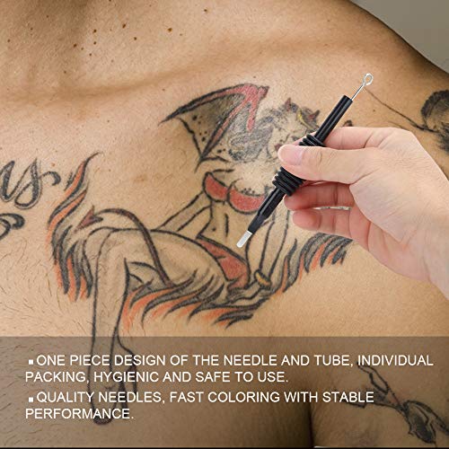 Игла за тетоважа за еднократна употреба, 19мм 5 парчиња/Поставете стерилни игли за тетовирање цевка Силиконски зафат за убавина Алатки за