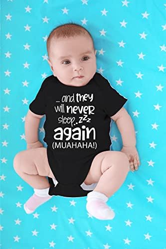 Cbtwear и тие никогаш повеќе нема да спијат Мухаха - смешни новински облеки за хумор - симпатично новороденче за бебиња за бебиња