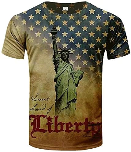 Starsвезди и ленти печати маица за мажи Американско знаме САД Ден на независност на 4-ти јули, во јули, војник со кошули со кратки