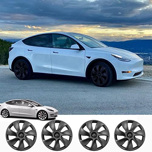 Peslive Tesla Model y Hubcap 19-инчни гемински тркала за покривање на Tesla Model Y додатоци компатибилни со 2020-2023 CARS CARS CAPS CAPS