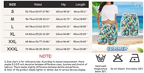 Womenените обични памучни шорцеви за влечење удобни високи половини со ширина на нозе шорцеви камуфлажа удобно лето кратко со џебови