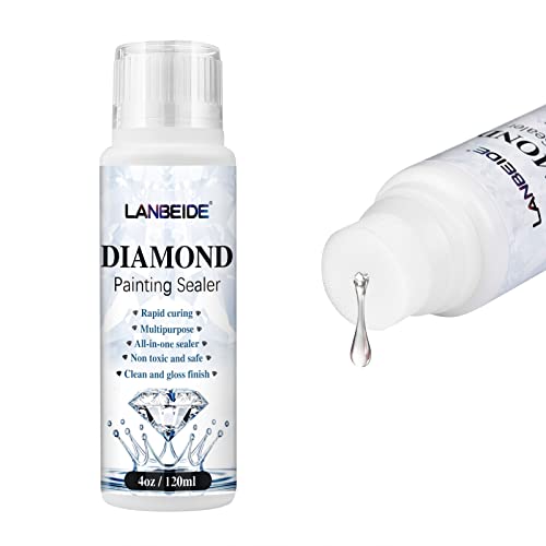 Lanbeide Diamond Sainting Sealer 120ml, 5D Diamond Safient Lipe Заптивната заптивка и сјај за сликање на дијаманти и лепак за загатки