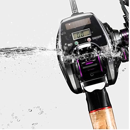 Лируксн дигитален дисплеј Рафт риболов тркало целосен метален појас Вентилатор за броење на рафт тркало морско риболов риболов пад на