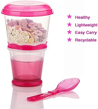 ИНОГИХ Cereal On the Go Cups Breakfast-Portable Drink-Cup Cereal To-Go Container-Cup with Spoon