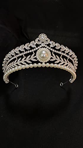 Сребрен Бисер Кристал Принцеза Круна Свадба Дијадема Партија Церемонија Накит За Коса