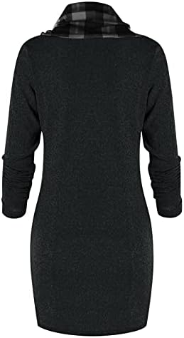 JPLZi Жените Обични Пуловер Дуксери За Жени, Карирани/Цветни Печатени Скокач Дуксер, Копче Со Долги Ракави Блуза Боди Блузи