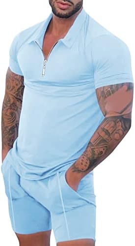 Менс модна обична цврста боја што одговара на приморска плажа празник 3Д дигитално печатење кратки ракави панталони костум